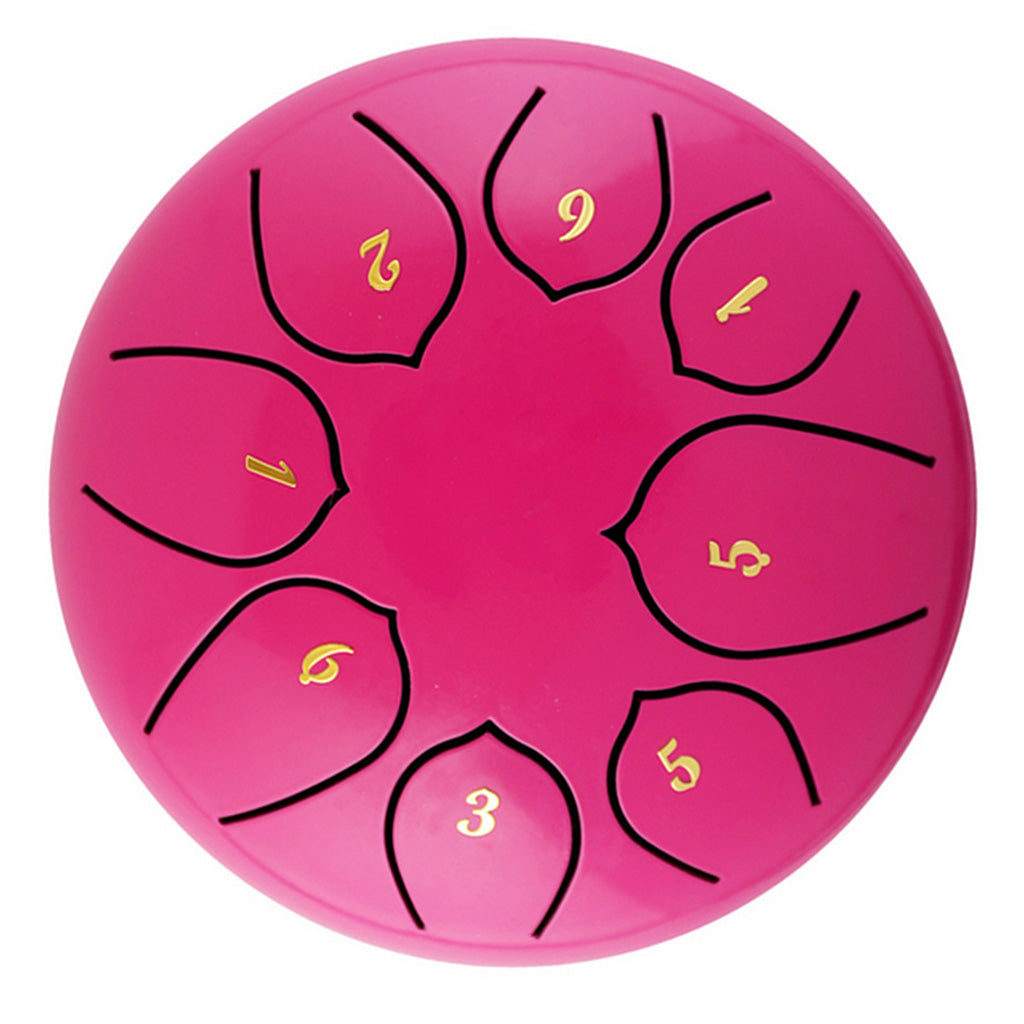 6 Inch Alloy Steel Tongue Drum C Key 8 Notes Hand Drum Pink