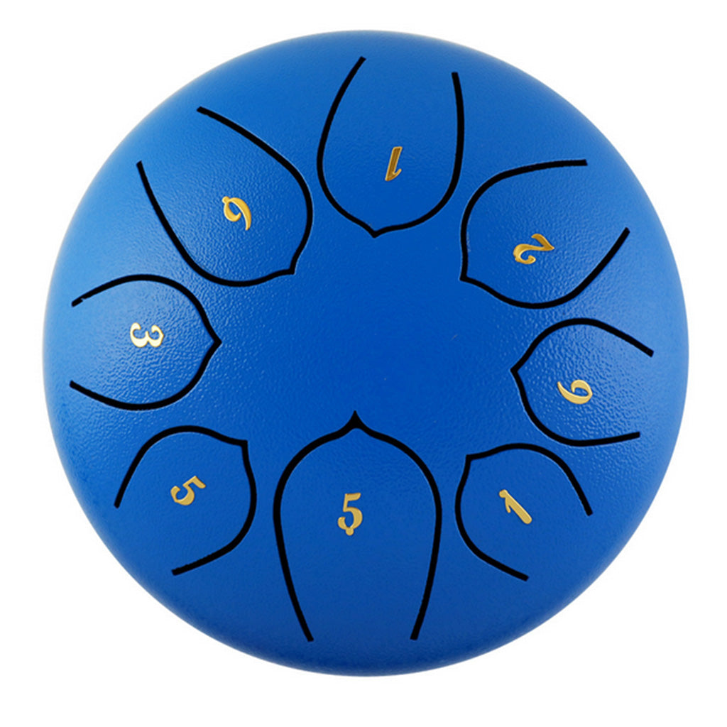 6 Inch Alloy Steel Tongue Drum C Key 8 Notes Hand Drum Royal Blue