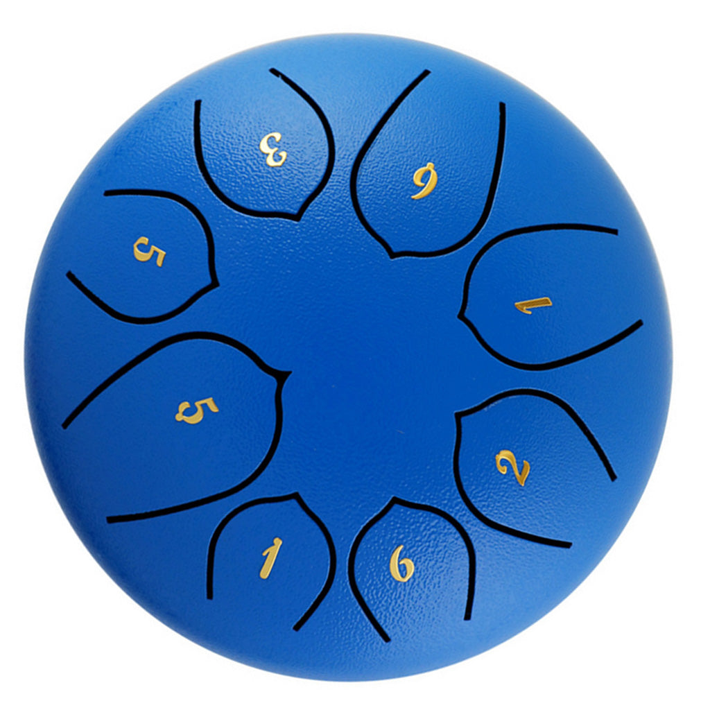 6 Inch Alloy Steel Tongue Drum C Key 8 Notes Hand Drum Royal Blue