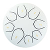 6 Inch Alloy Steel Tongue Drum C Key 8 Notes Hand Drum White