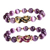 Feng Shui Plated Pi Xiu Bracelets Women Men Elastic Good Luck Wealth Purple