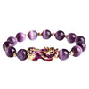 Feng Shui Plated Pi Xiu Bracelets Women Men Elastic Good Luck Wealth Purple