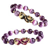 Feng Shui Plated Pi Xiu Bracelets Women Men Elastic Good Luck Wealth Purple