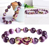 Feng Shui Plated Pi Xiu Bracelets Women Men Elastic Good Luck Wealth Purple