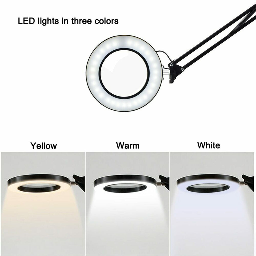 Magnifier Glass Lens 5X Magnifying Lens Lamp Desk Light for Jewelry Repair