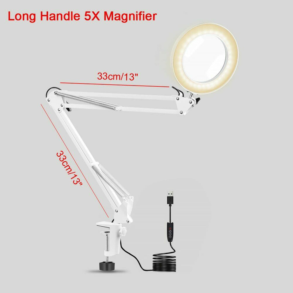 Magnifier Glass Lens 5X Magnifying Lens Lamp Desk Light for Jewelry Repair