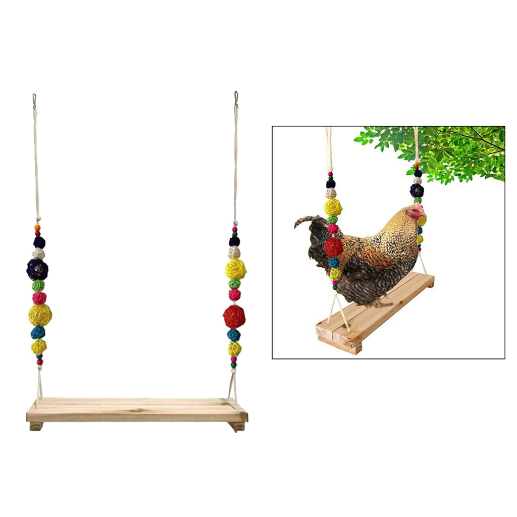 Chicken Swing Birds Toy for Hens Wooden Handmade Bird Swing Bird Toys