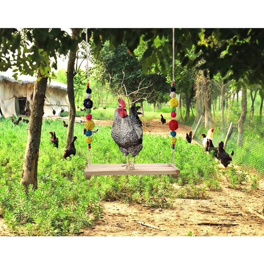 Chicken Swing Birds Toy for Hens Wooden Handmade Bird Swing Bird Toys