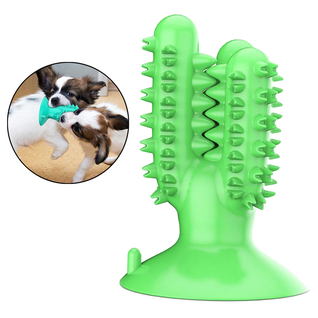 Dog Chew Toys Teeth Clean Toothbrush  for Aggressive Chewers Dog Green