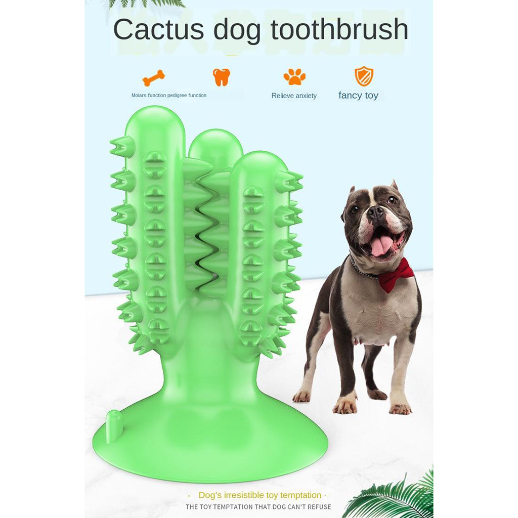 Dog Chew Toys Teeth Clean Toothbrush  for Aggressive Chewers Dog Green