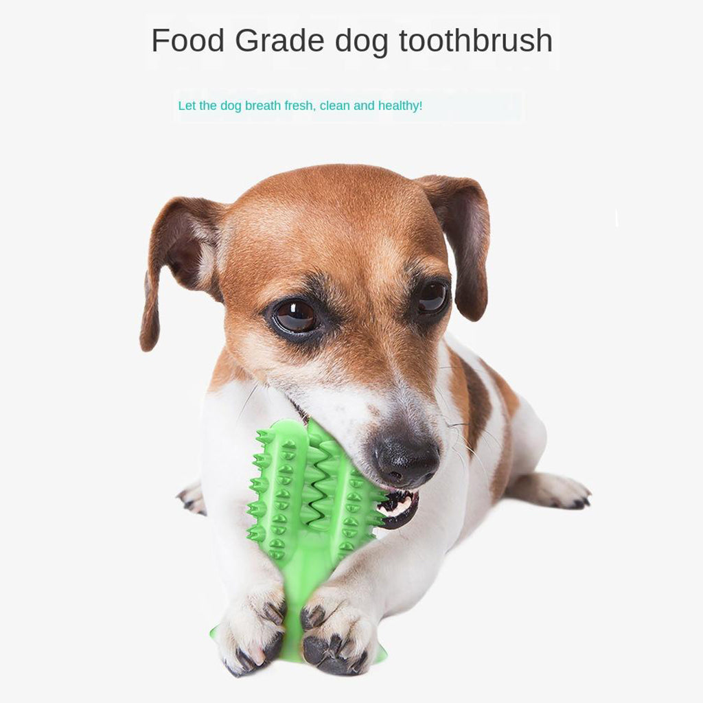 Dog Chew Toys Teeth Clean Toothbrush  for Aggressive Chewers Dog Green