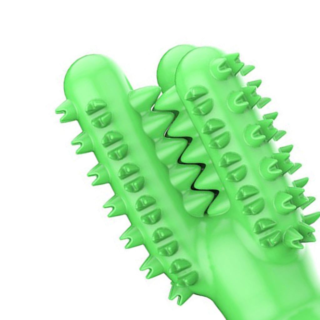 Dog Chew Toys Teeth Clean Toothbrush  for Aggressive Chewers Dog Green