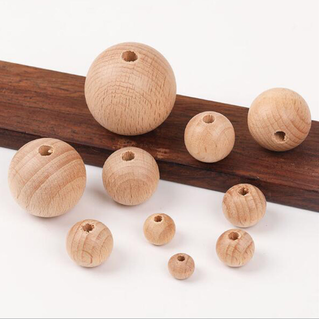 100Pcs Wooden Round Beads Loose 20mm