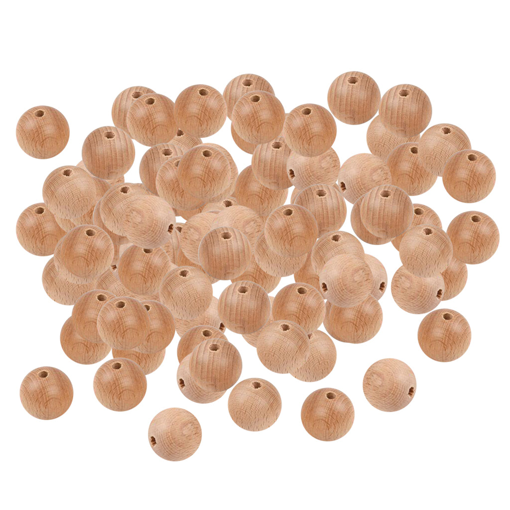 100Pcs Wooden Round Beads Loose 20mm