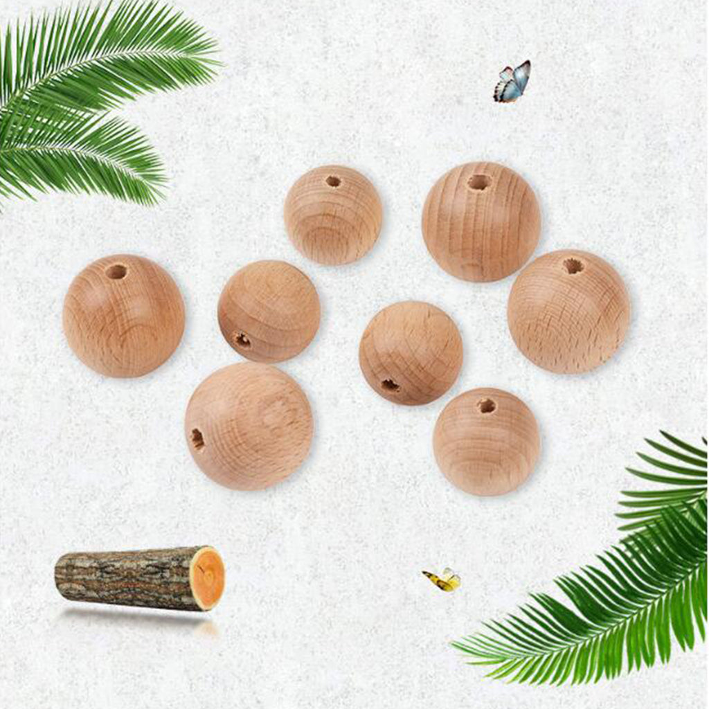 100Pcs Wooden Round Beads Loose 20mm