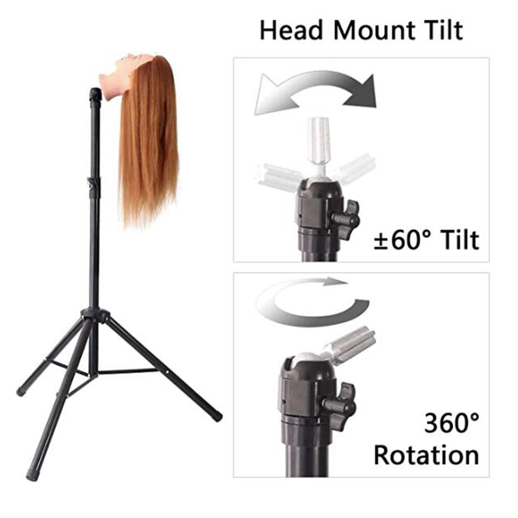 Mannequin Tripod Canvas Block Head Wig Display Stand Hairdressing