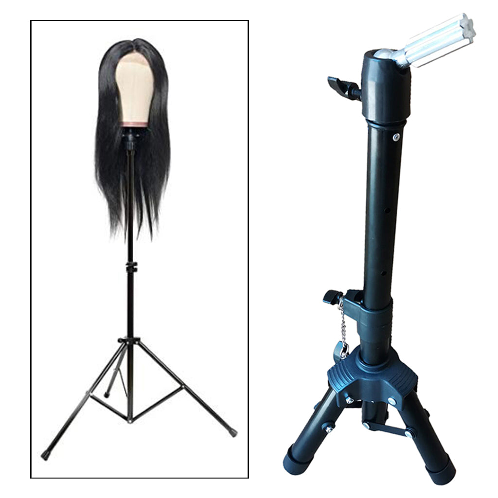 Mannequin Tripod Canvas Block Head Wig Display Stand Hairdressing