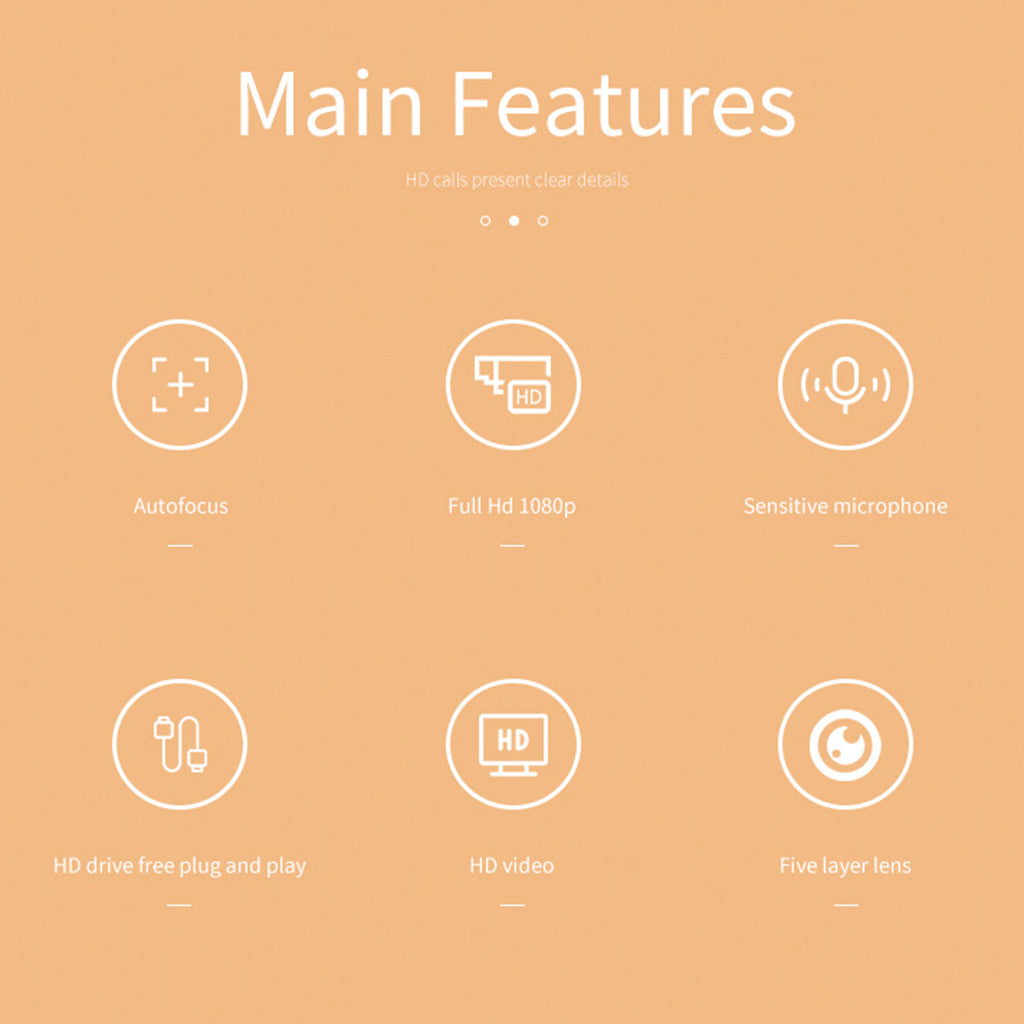 Auto Focusing HD Web Camera with Microphone for PC 2K 1944P Auto Focus