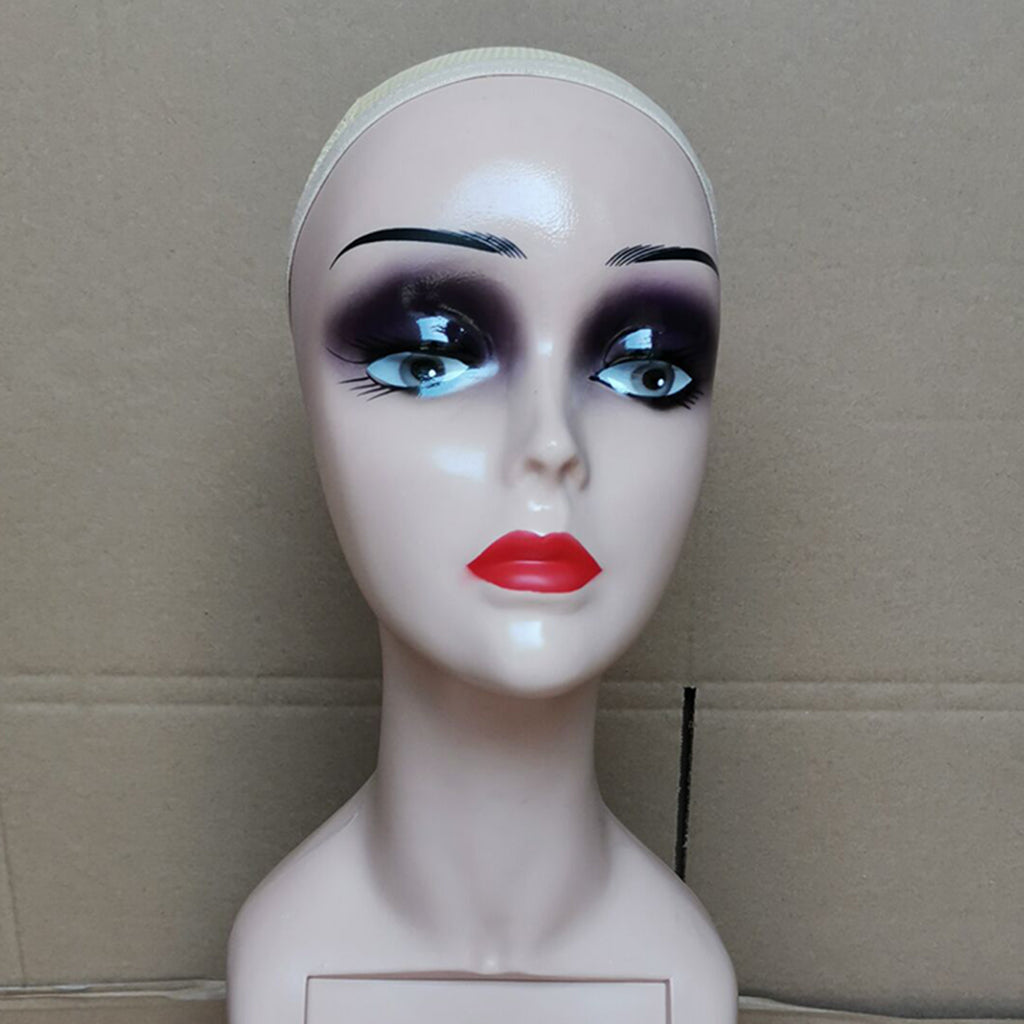 14" Mannequin Head Female for Display Wigs Hats Sunglasses  Red lips