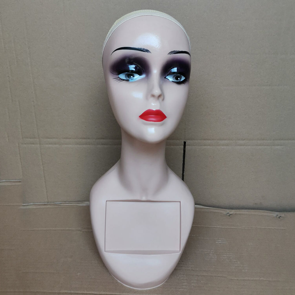 14" Mannequin Head Female for Display Wigs Hats Sunglasses  Red lips