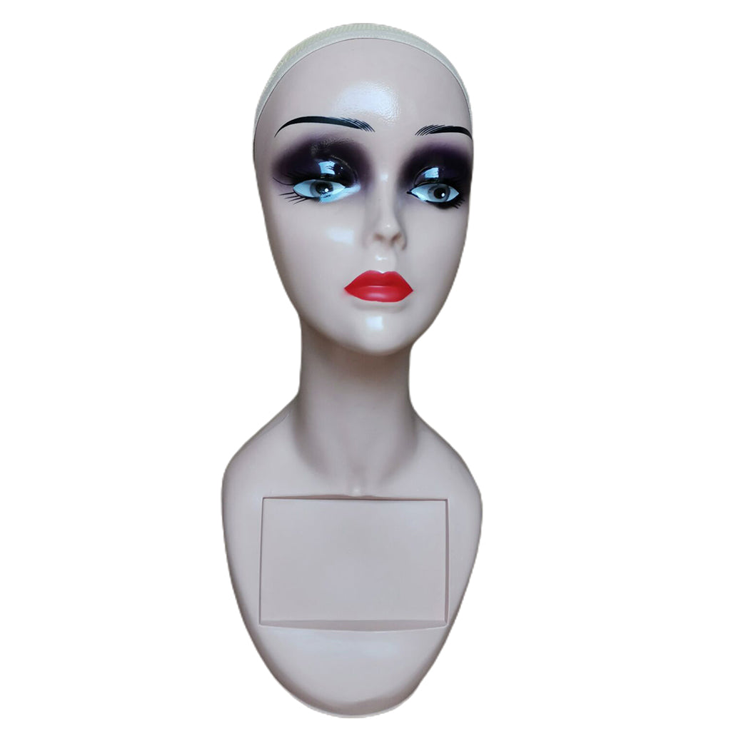 14" Mannequin Head Female for Display Wigs Hats Sunglasses  Red lips