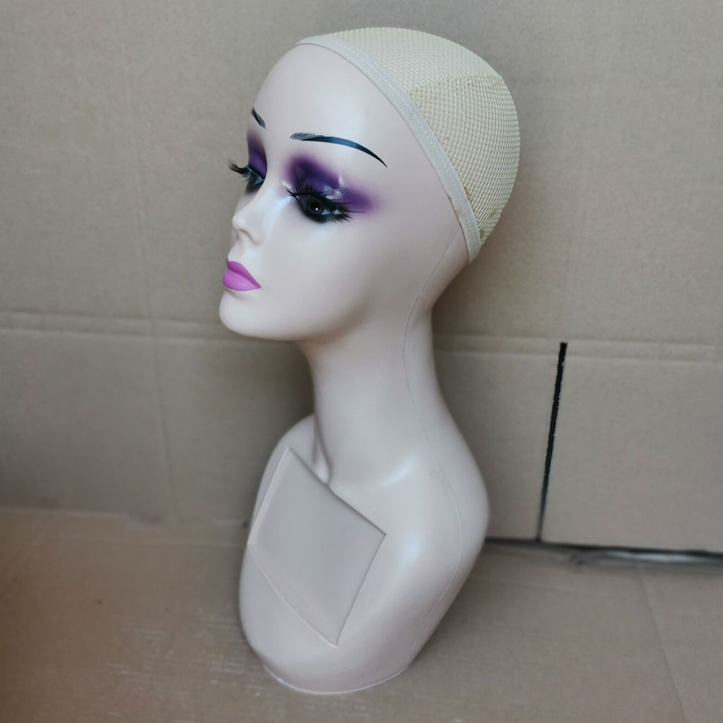 14" Mannequin Head Female for Display Wigs Hats Sunglasses  Pink lips