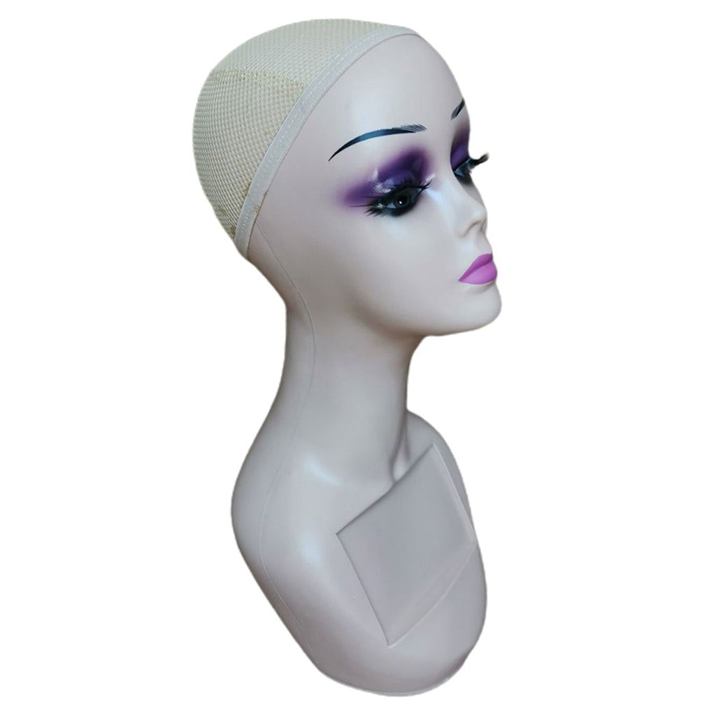 14" Mannequin Head Female for Display Wigs Hats Sunglasses  Pink lips