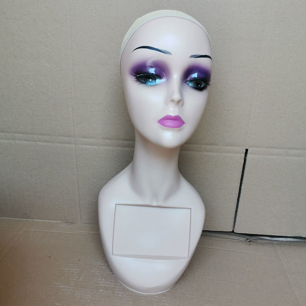 14" Mannequin Head Female for Display Wigs Hats Sunglasses  Pink lips