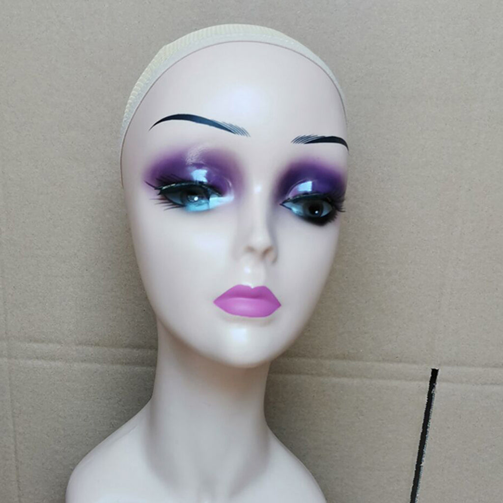 14" Mannequin Head Female for Display Wigs Hats Sunglasses  Pink lips