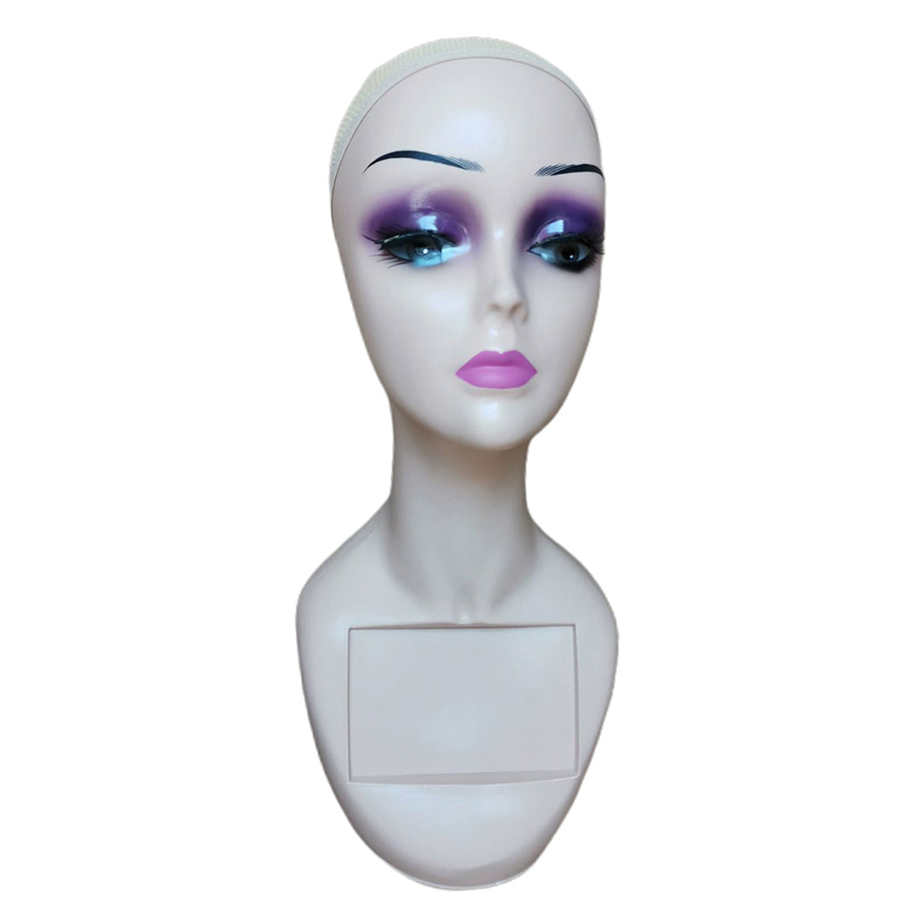 14" Mannequin Head Female for Display Wigs Hats Sunglasses  Pink lips