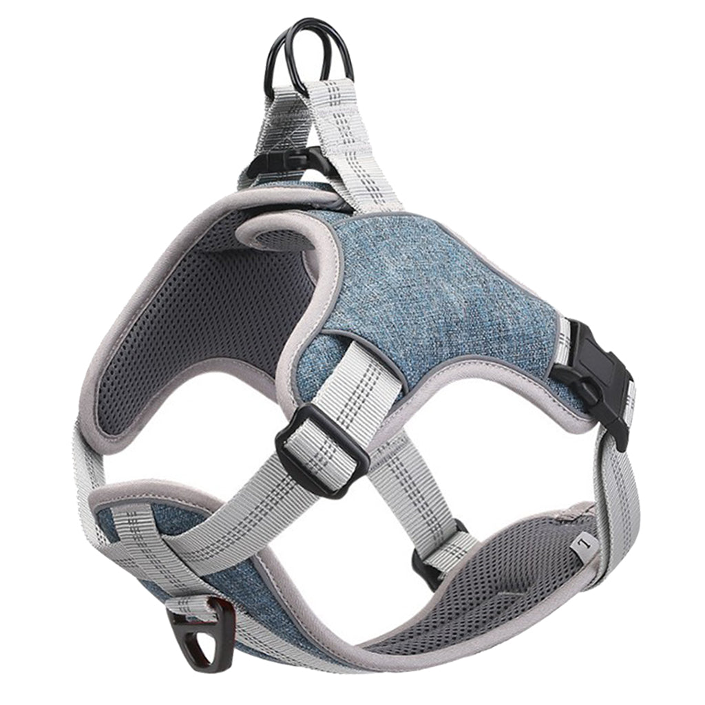 Dog Harness Vest Pet Harness Adjustable for All Breeds M L Dogs S-Blue