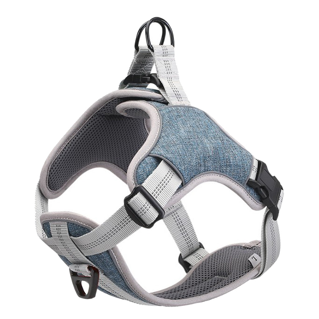 Dog Harness Vest Pet Harness Adjustable for All Breeds M L Dogs S-Blue