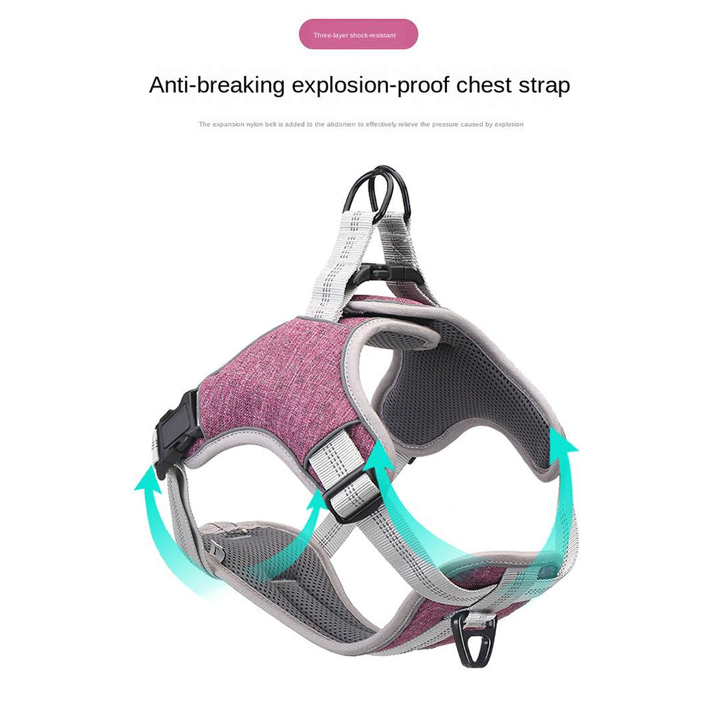 Dog Harness Vest Pet Harness Adjustable for All Breeds M L Dogs S-Purple