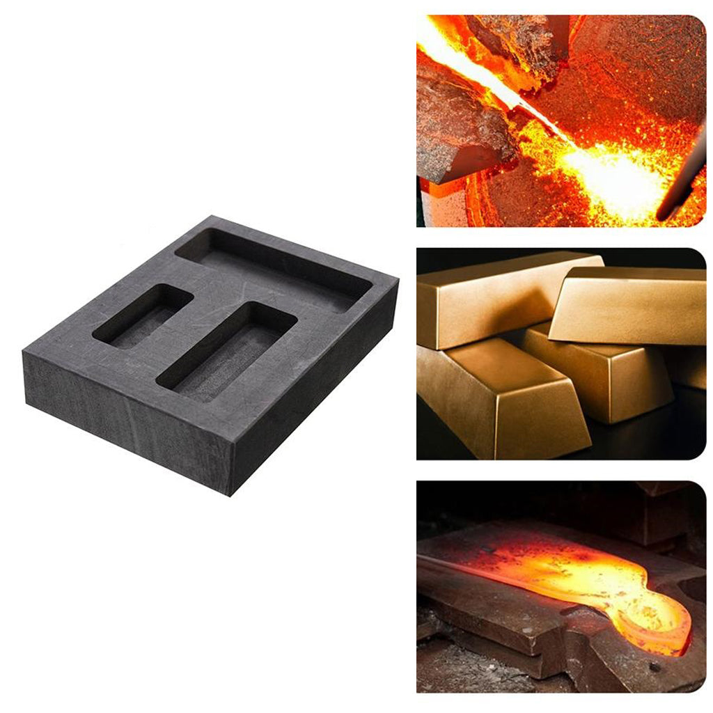 Black Graphite Furnace Casting Foundry Crucible Melting Tool 3 Slots