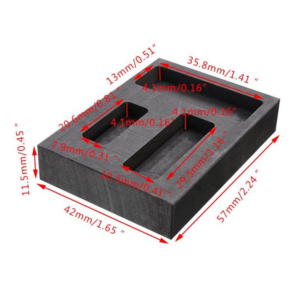 Black Graphite Furnace Casting Foundry Crucible Melting Tool 3 Slots