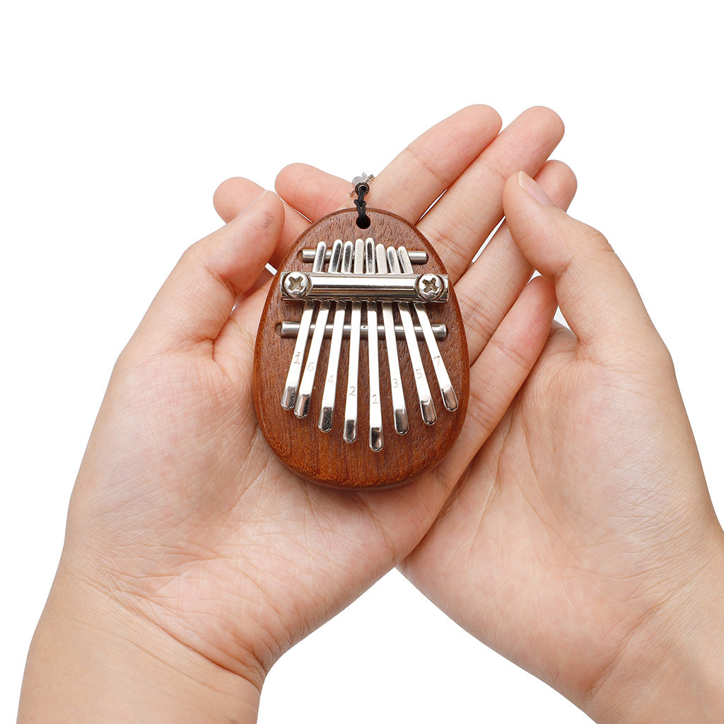 1pc 8 Keys Kalimba Thumb Piano Pendant Can Play Great Sound for Friends oval