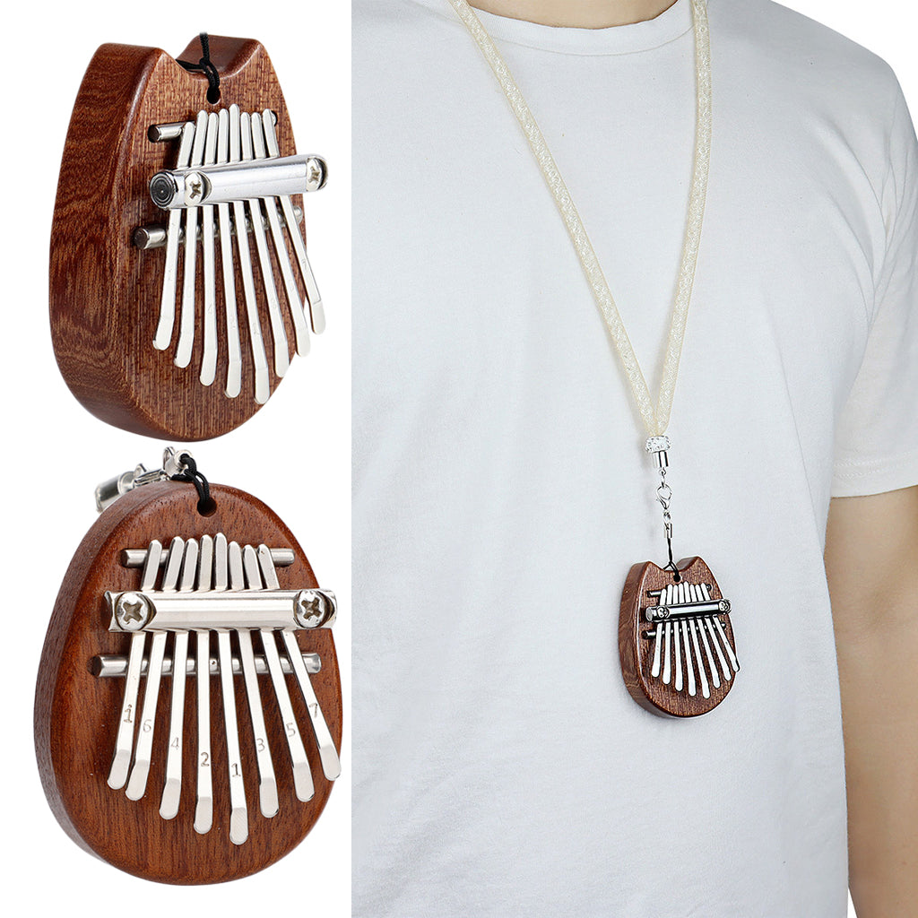 1pc 8 Keys Kalimba Thumb Piano Pendant Can Play Great Sound for Friends oval