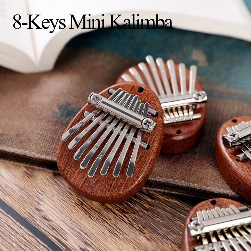 1pc 8 Keys Kalimba Thumb Piano Pendant Can Play Great Sound for Friends oval