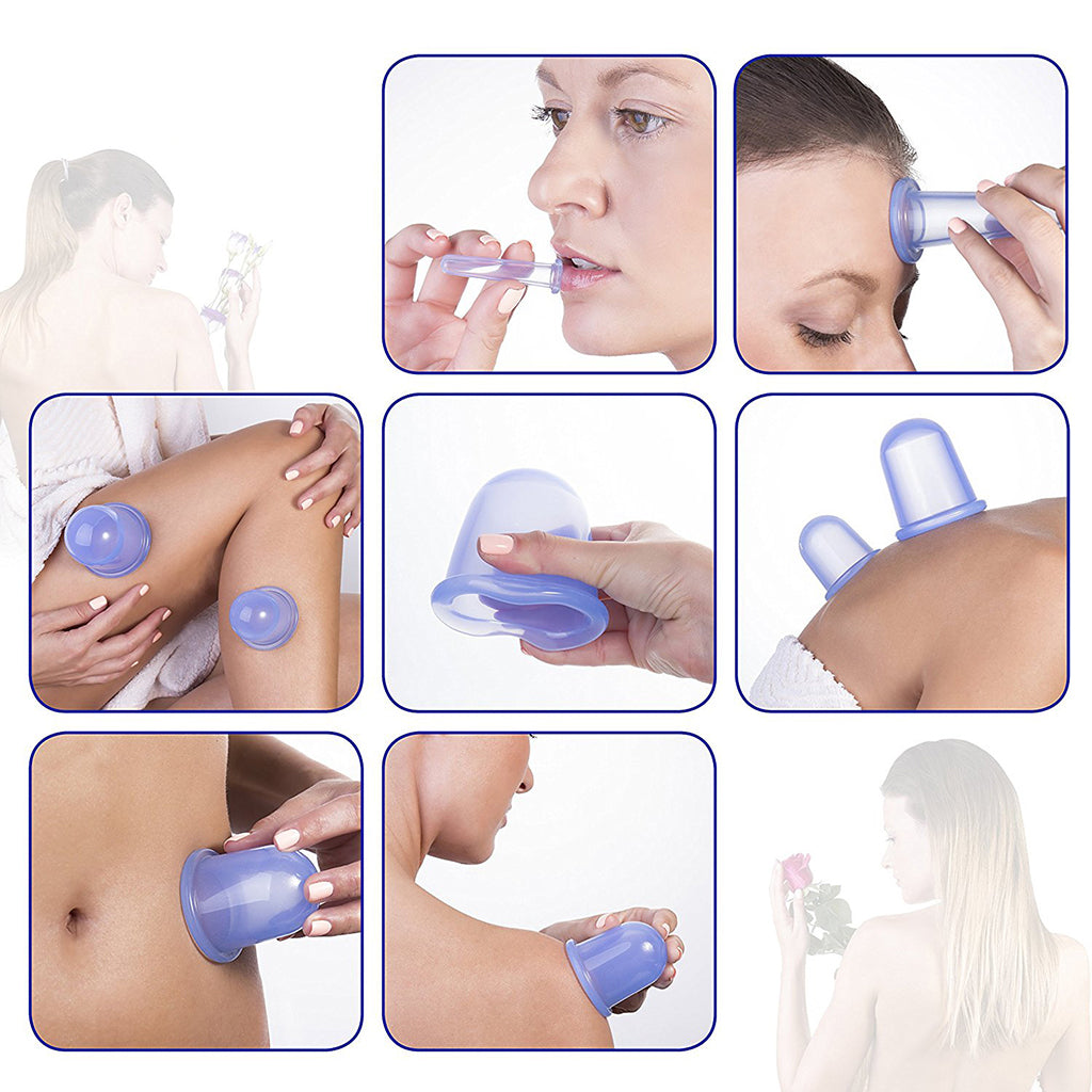 21 Set Mini Facial Face Eyes Silicone Cupping Vacuum Suction Blue