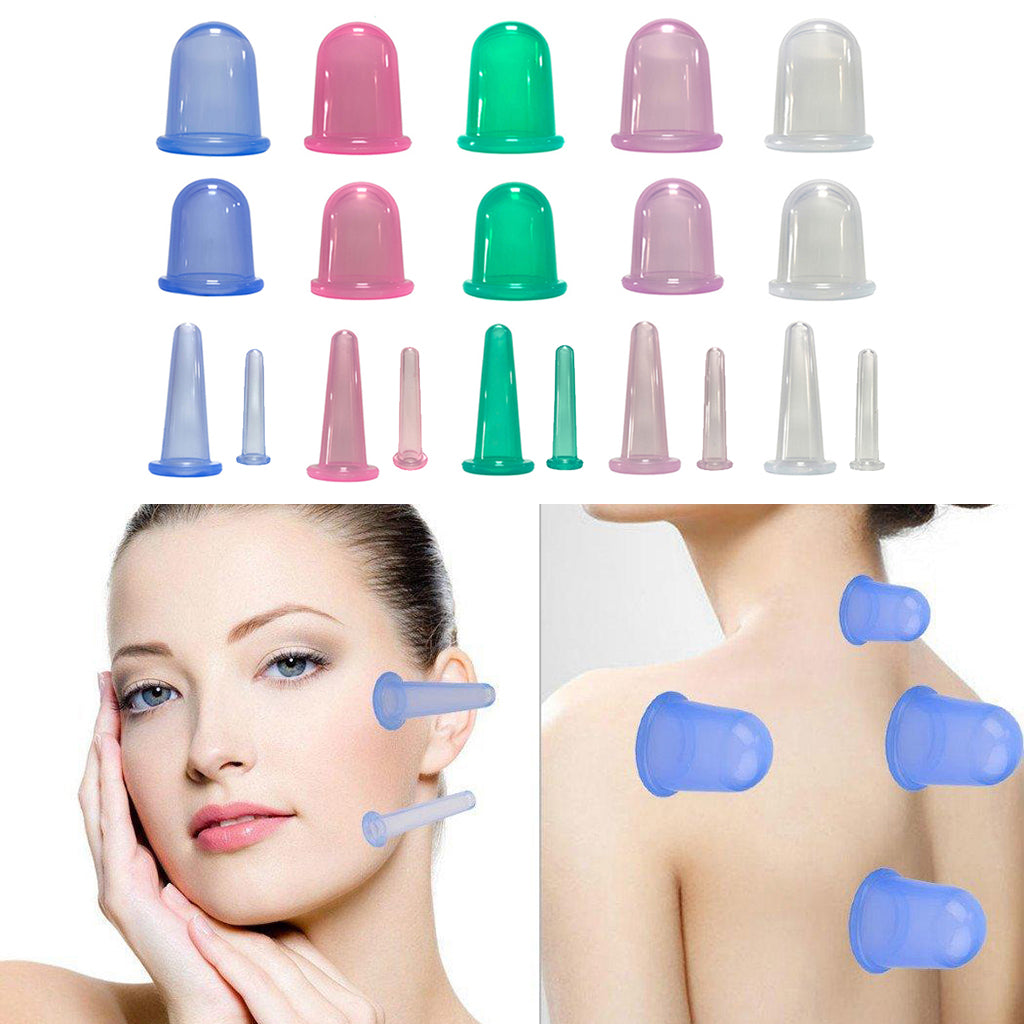 21 Set Mini Facial Face Eyes Silicone Cupping Vacuum Suction Green