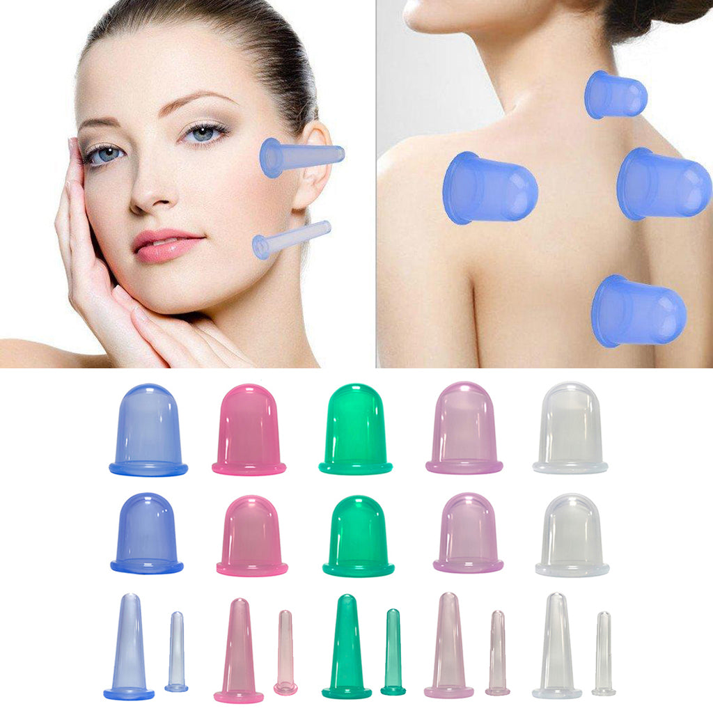 21 Set Mini Facial Face Eyes Silicone Cupping Vacuum Suction Green