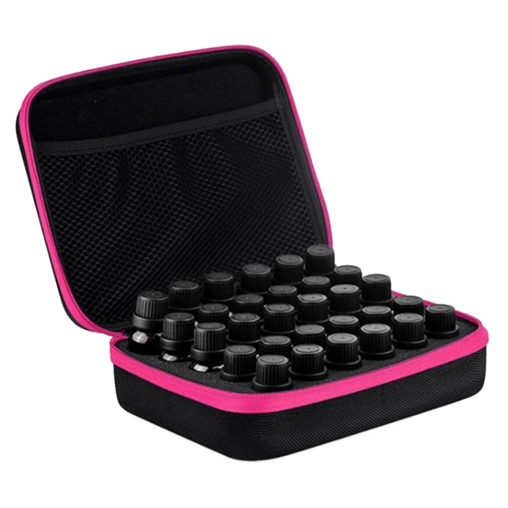 30 Bottles Essential Oil Carry Case 5ML~15ML Holder Storage Bag Box Pink