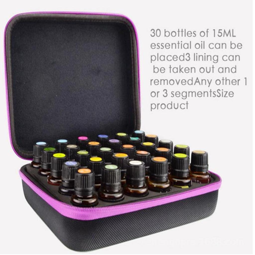 30 Bottles Essential Oil Carry Case 5ML~15ML Holder Storage Bag Box Purple