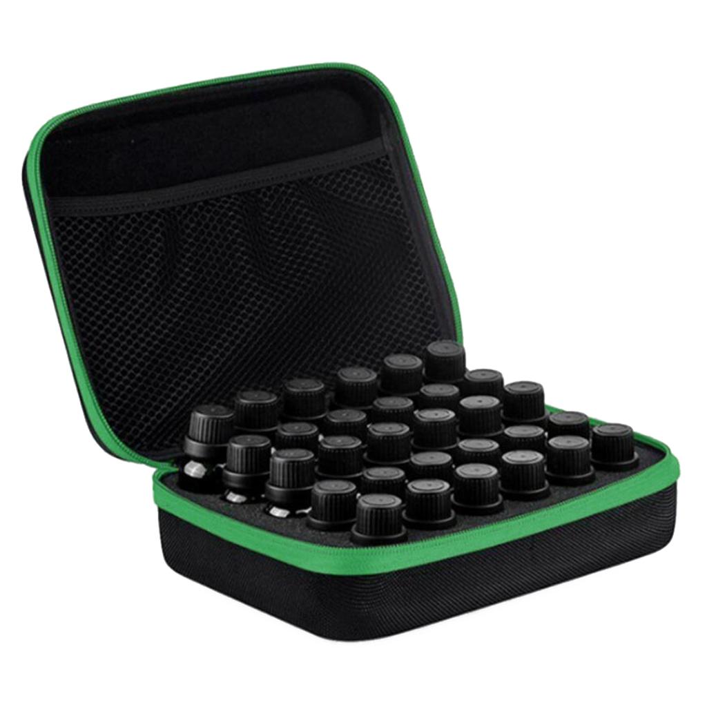 30 Bottles Essential Oil Carry Case 5ML~15ML Holder Storage Bag Box Green