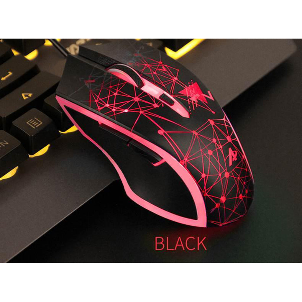 AJ119 USB Wired Gaming Computer Mouse 6 Button 3200DPI Mice for PC  Black