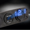 12V/24V Dual USB Socket Charger LED Voltmeter On-Off Switch Panel Blue