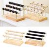 Velvet Jewelry Organizer Display Stand 3Tier Watch T-Bar Jewelry Tower Black