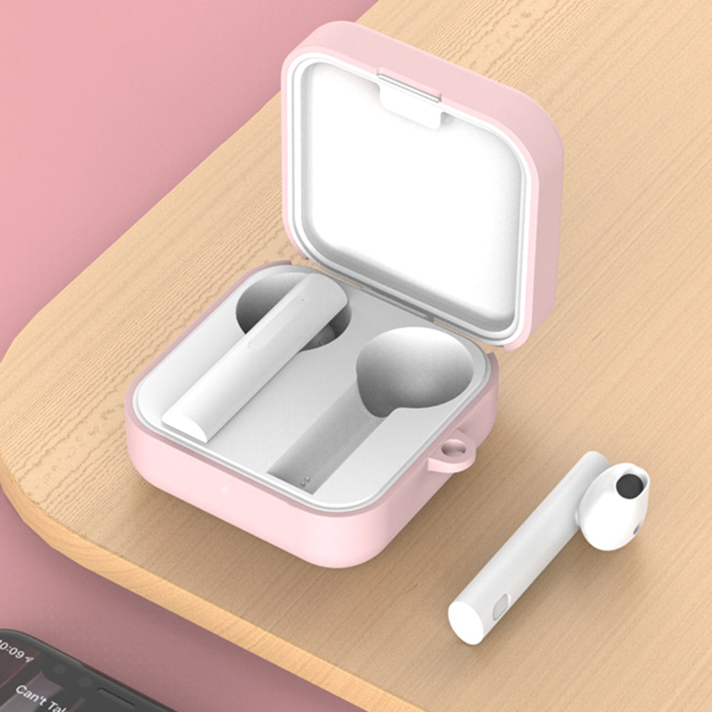 Silicone Case Cover Protective For Xiaomi Air2 SE Earpod Pink+Buckle