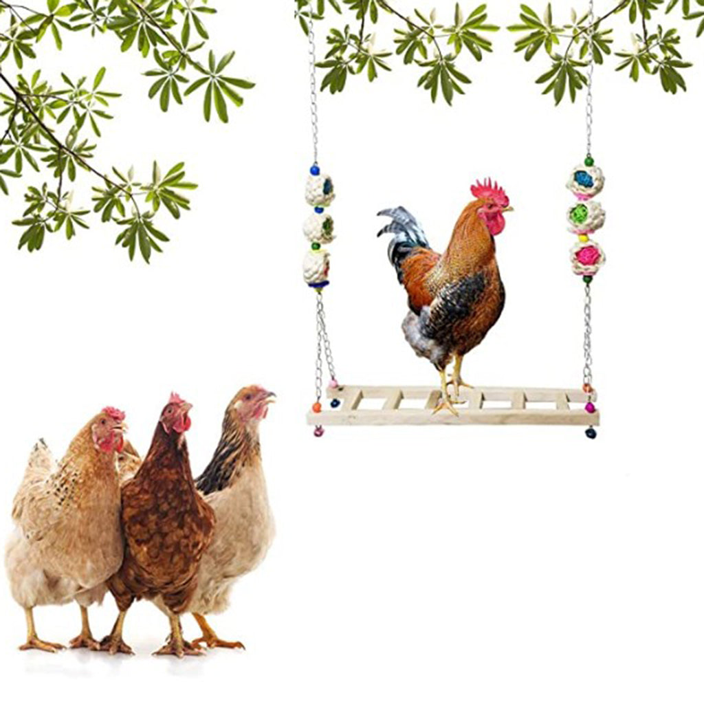 Chicken Ladder Swing Chicken Perch Stand for Chicken Birds Parrots Ladder-B