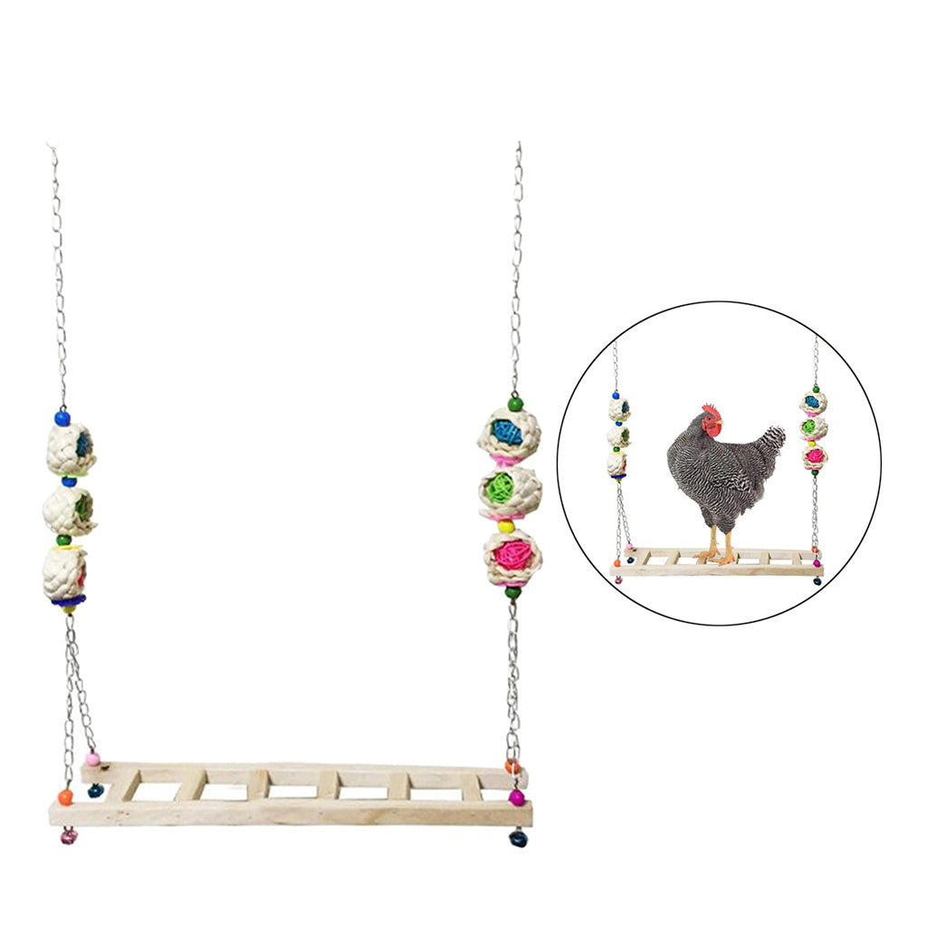 Chicken Ladder Swing Chicken Perch Stand for Chicken Birds Parrots Ladder-B